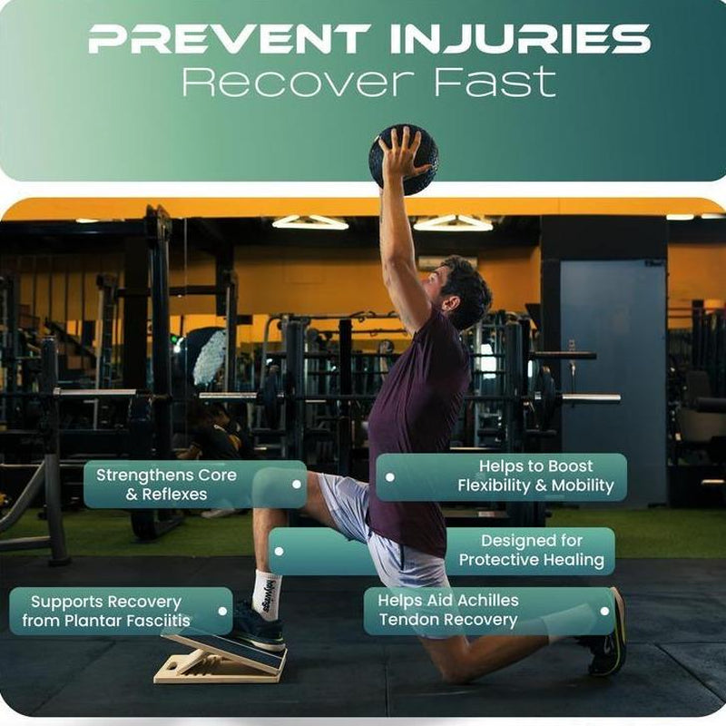 Wooden Slant Board for Squats, Leg Stretches & Physical Therapy