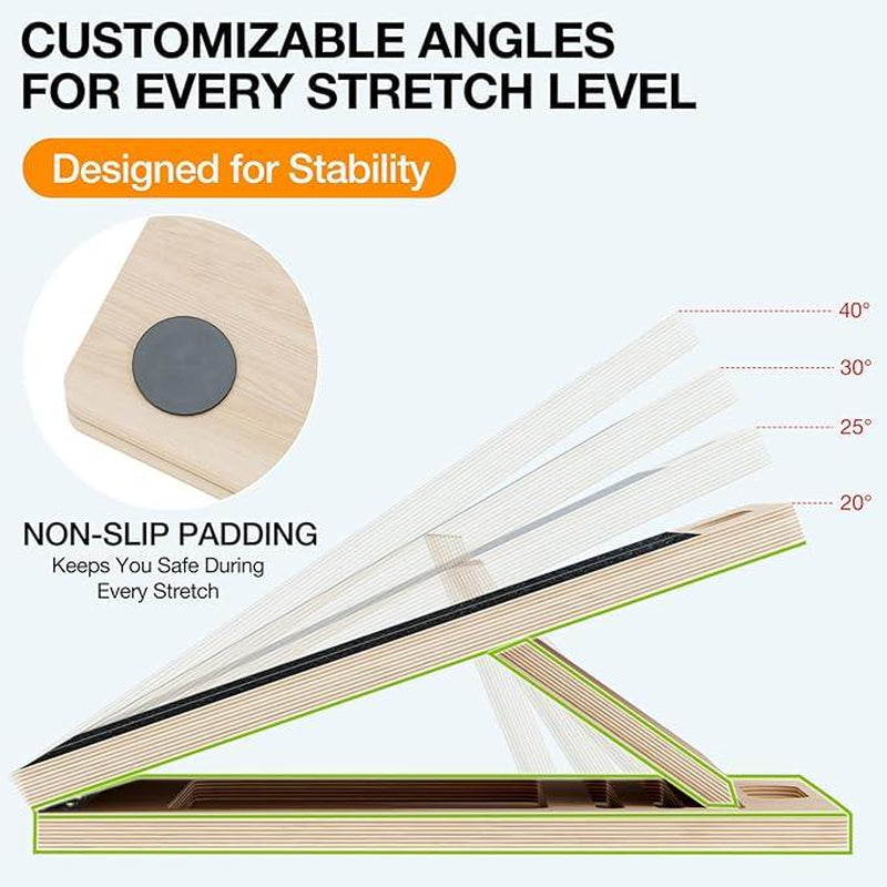 Wooden Slant Board for Squats, Leg Stretches & Physical Therapy