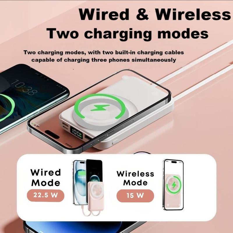 ARTCYBER Magnetic 10000mAh Power Bank – Fast Charge, Foldable Stand & LED Display