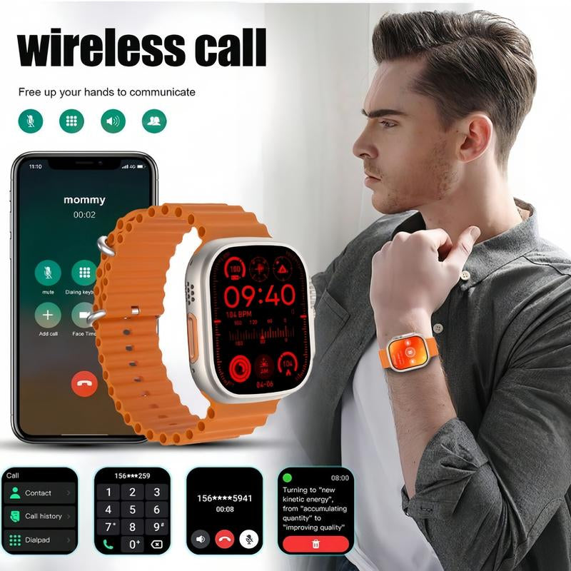 10-In-1 Smar Twatch Kit : Includes Smart Watch, Bluetooth Earbuds, 7 Interchangeable Bands, Wireless Watch Charger, Protective Case & Audio Support – Compact, Portable & Perfect Gift for Men & Women