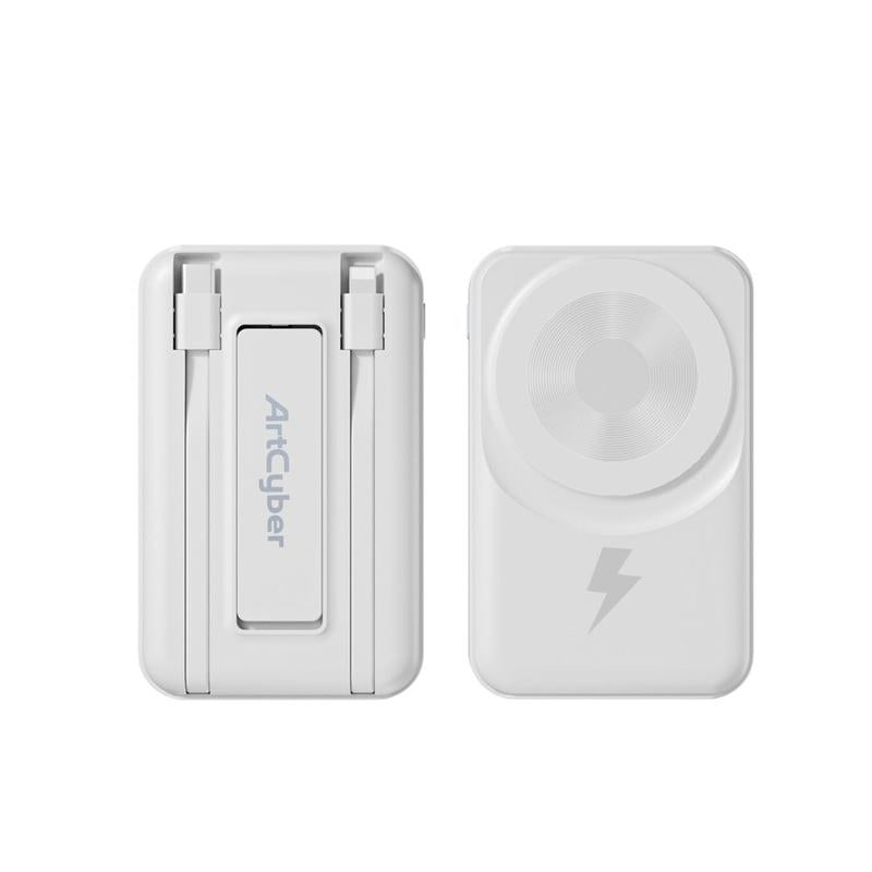 ARTCYBER Magnetic 10000mAh Power Bank – Fast Charge, Foldable Stand & LED Display