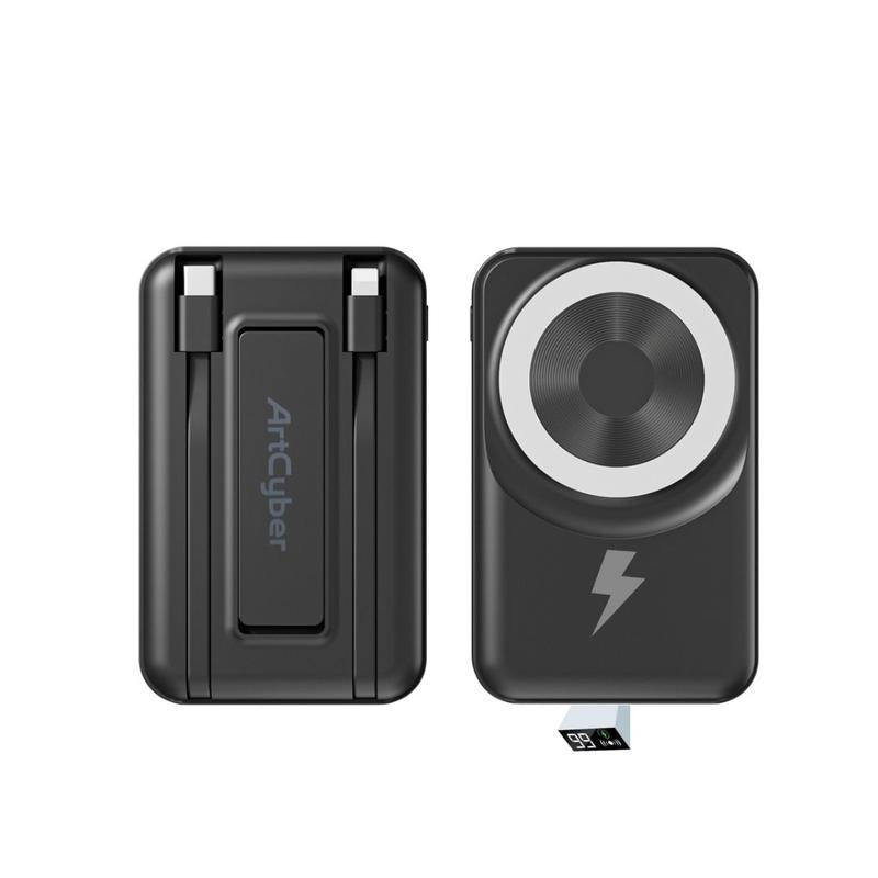 ARTCYBER Magnetic 10000mAh Power Bank – Fast Charge, Foldable Stand & LED Display