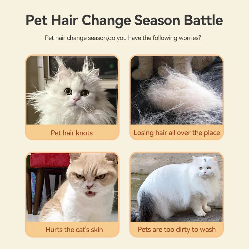 ROJECO Electric Pet Steam Comb and Spray Brush for Effective Dog and Cat Hair Removal - Grooming Tool Kit for Cats and Dogs