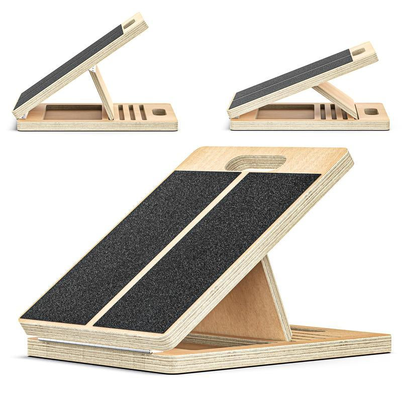 Wooden Slant Board for Squats, Leg Stretches & Physical Therapy