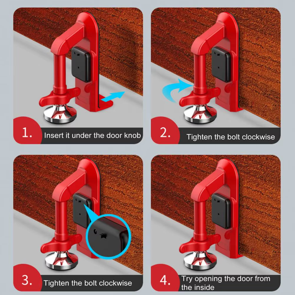 Portable Alloy Door Stopper Alarm for Enhanced Security in Apartments, Hotels, and Travel