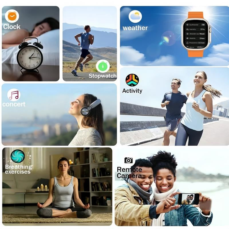 10-In-1 Smar Twatch Kit : Includes Smart Watch, Bluetooth Earbuds, 7 Interchangeable Bands, Wireless Watch Charger, Protective Case & Audio Support – Compact, Portable & Perfect Gift for Men & Women