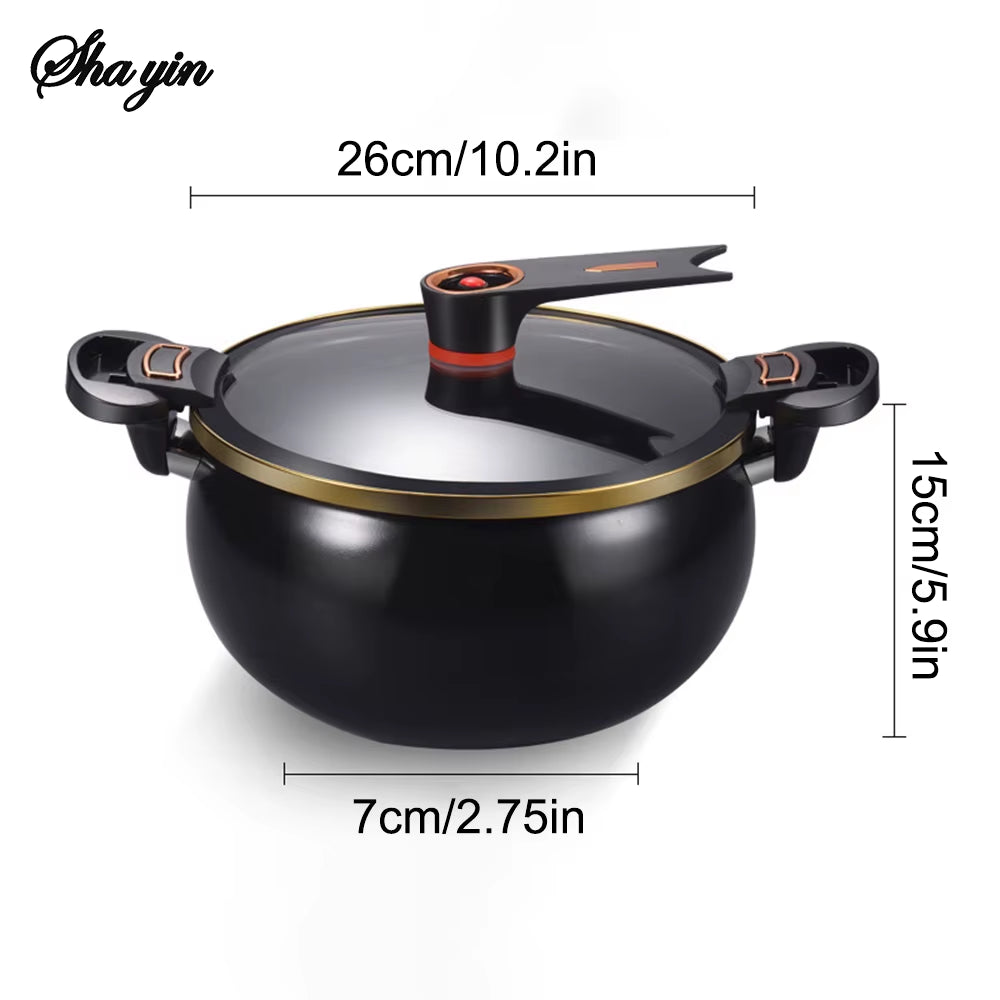 7L Micro-Pressure Non-Stick Stew Pot, 26cm – Induction & Gas Compatible