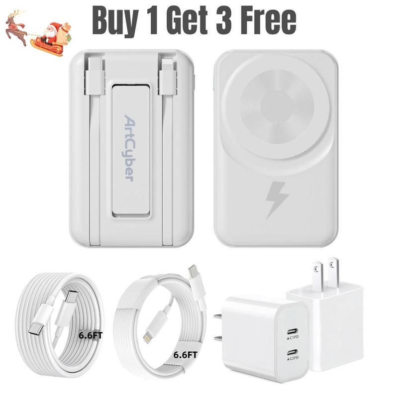 4-in-1 Magnetic 10000mAh Power Bank Kit – Foldable Charger + 20W Adapter